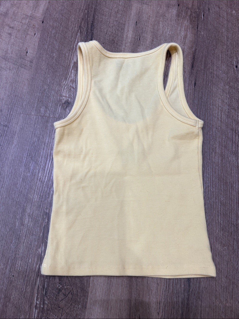 REVICE Yellow Ribbed Kids Tank with Blue Embroidered Logo - Picture 4 of 4
